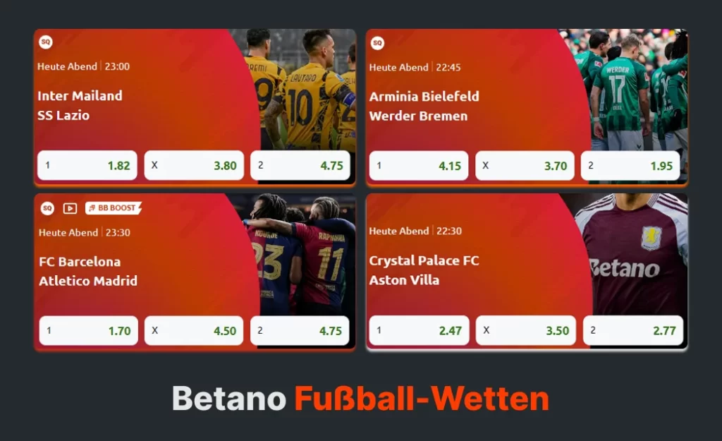 Fußballquoten bei Betano Deutschland